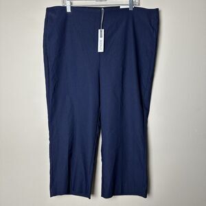 Chico's Juliet Straight Leg So Slimming Pant Womens 3.5 18 Navy Blue Cropped NEW